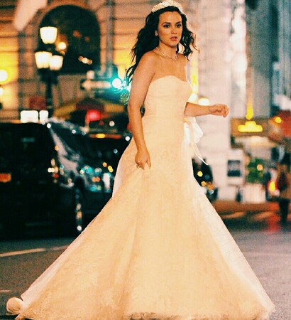 new york, leighton meester and wedding dress