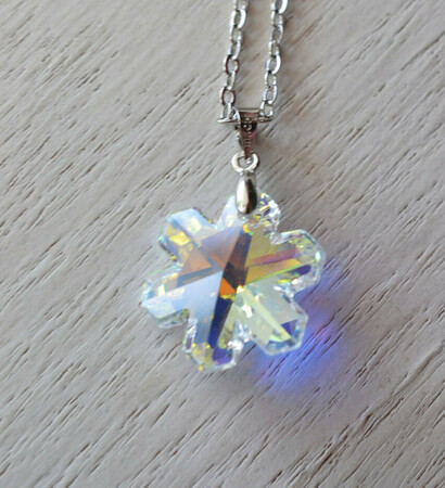 custom necklace, friend necklace and silver snowflake necklace