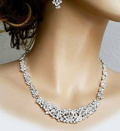 bridal jewelry, necklace and earrings set and wedding jewelry set