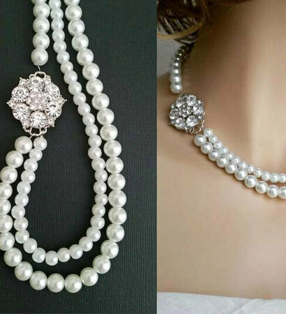 pearl necklace, wedding necklace and bridal pearl necklace