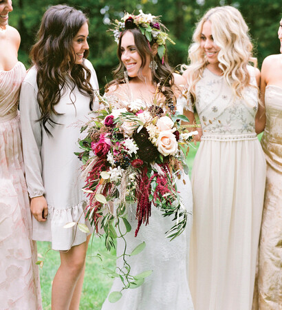 flowers, simple wedding and bouquet