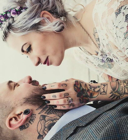 couple, love and tattoo