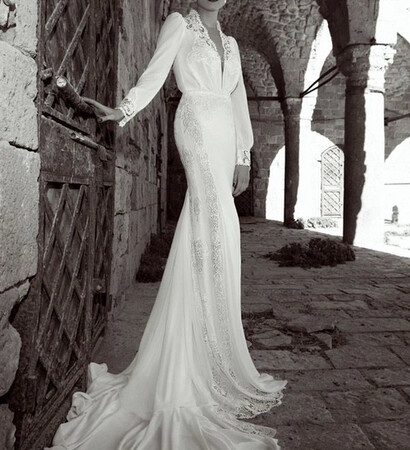 fashion, stylish bride and dress