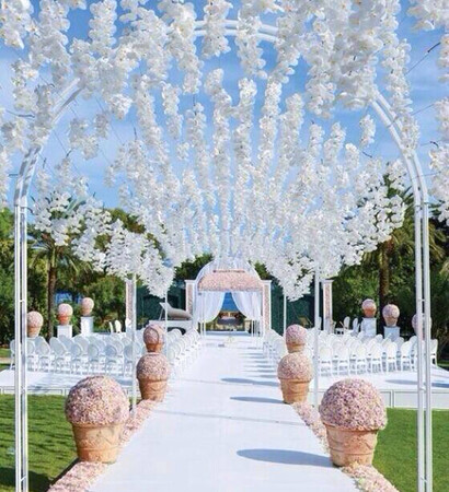 sky, wedding day and white decor