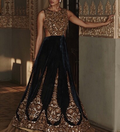 intricate, blue and gold