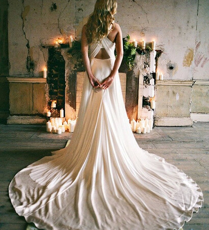 stylish bride, dress and happiness