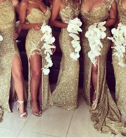 party, gold and bridesmaids