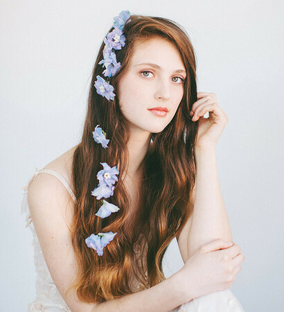 white dress, wedding dress and flower crown