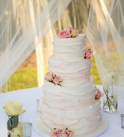 peach, cake and roses