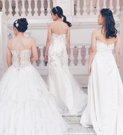wedding dress, stairs and girl