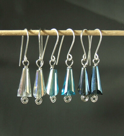 dangle earrings, sterling silver and pretty