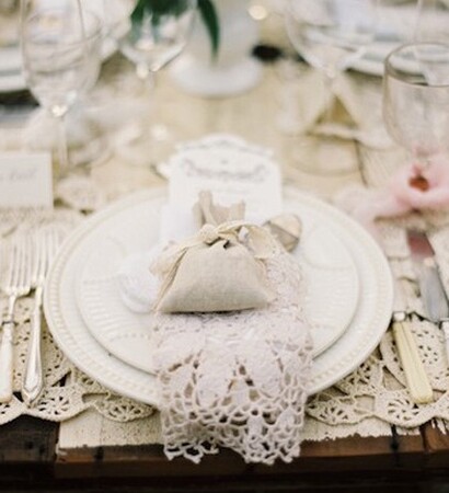 plates, decor and lace