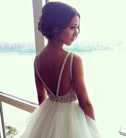 white dress, glitter and backless