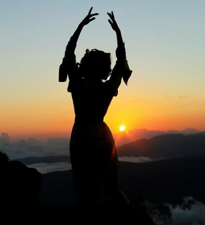 georgian dance, Georgia and sunset