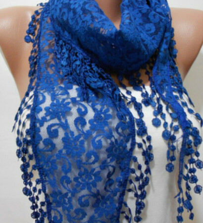 blue lace scarf, summer scarf and bridesmaids gift
