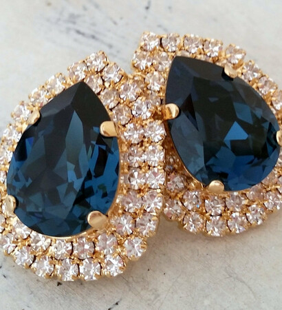 bridal, crystal earrings and Prom