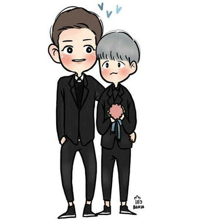 'wedding', fanart and baekyeol