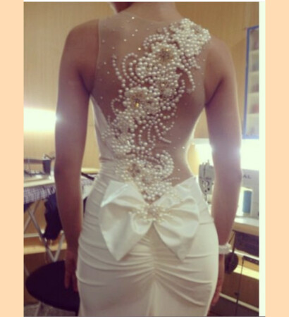 dress, bow and white