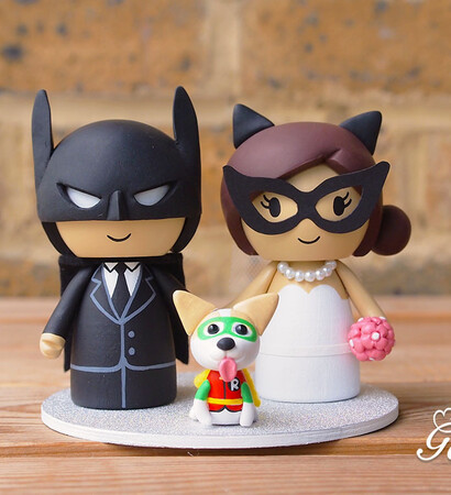 wedding cake topper, robin and genefy playground