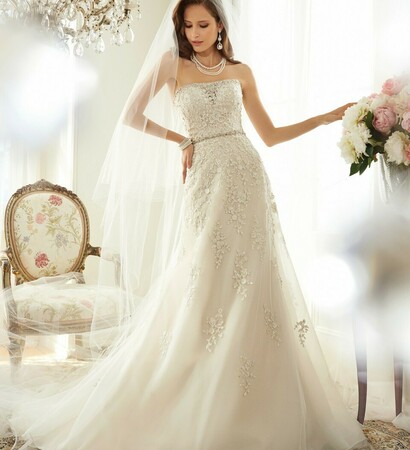 a-line wedding dress, charming wedding dress and lace wedding dress