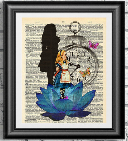 wall decor, blue lotus and wedding themed