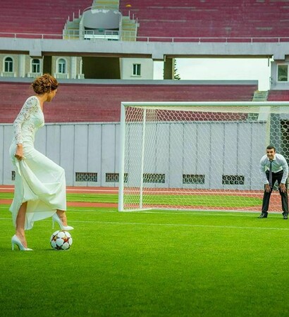 football, bride and Best