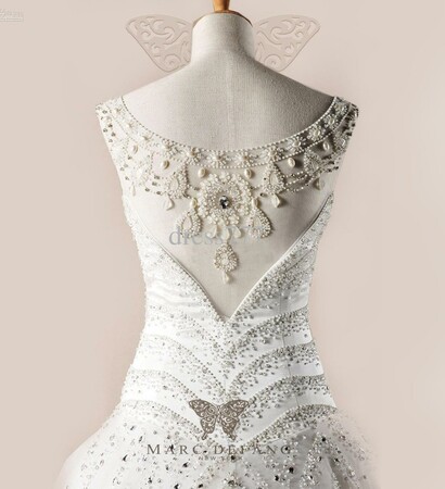 wedding dress, cristals etc. and beads