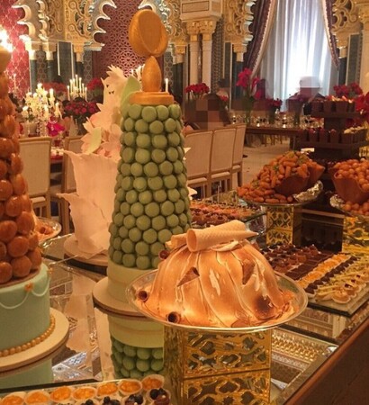 dinner, pastries and curtain