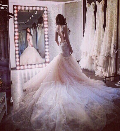 dress, wedding dress and back