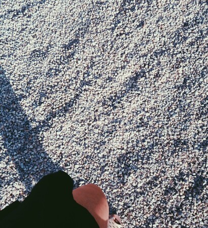 neutrals, shoes and pebbles