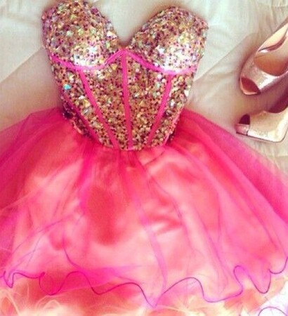 pink, corsette and heels