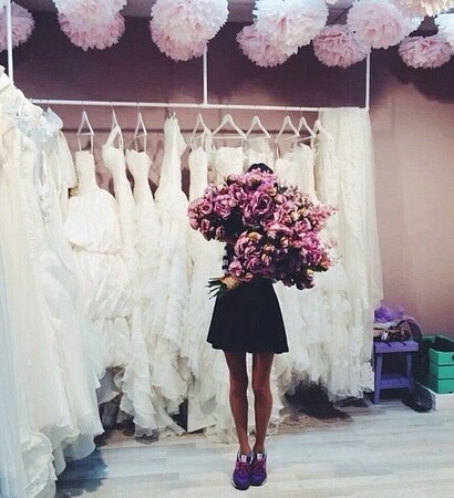 white, flowers and women