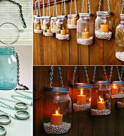 candles, beautiful and mason jar