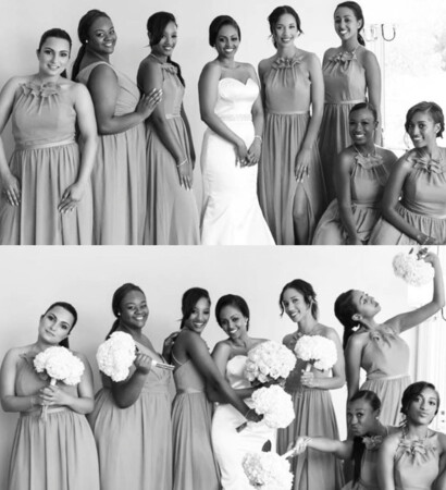 bride, black women and black and white