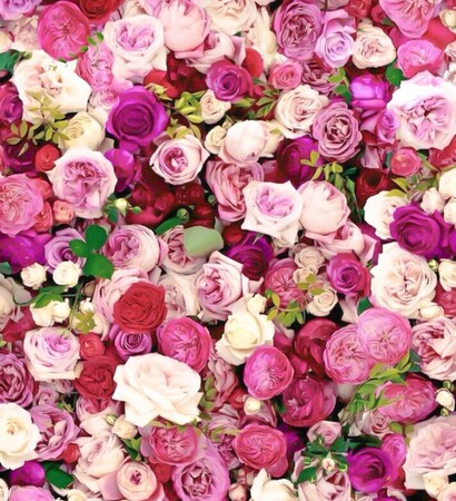 pink flowers, art and wedding arrangements