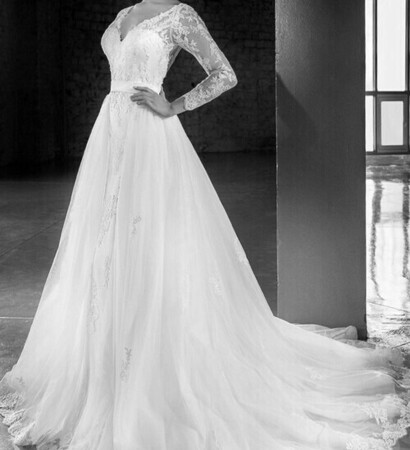 bride, lace and long sleeve