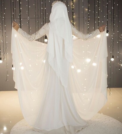 hijab, dress and muslim wedding