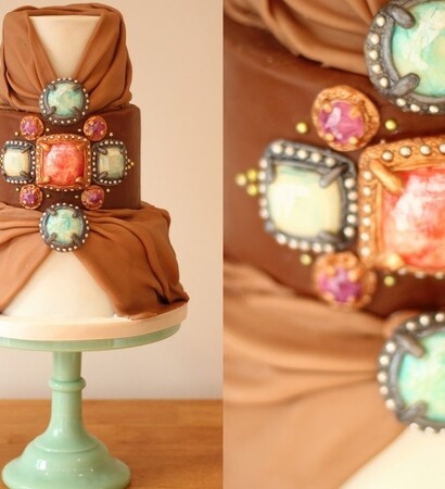 birthday cake, cake with jewels and wedding cake