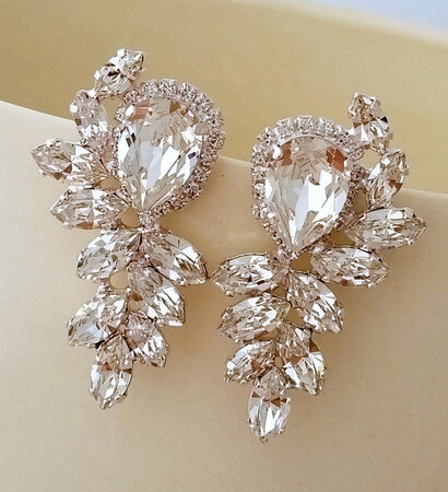 silver earrings, Prom and bridesmids earrings