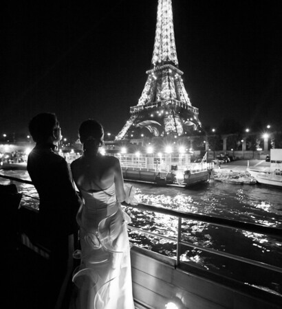 dress, torre eiffel and black