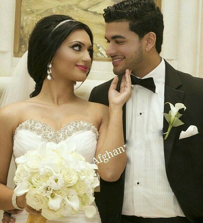 wedding day, afghan and couple