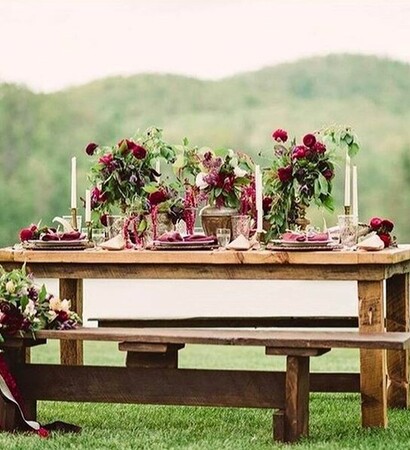 flowers, candles and rustic