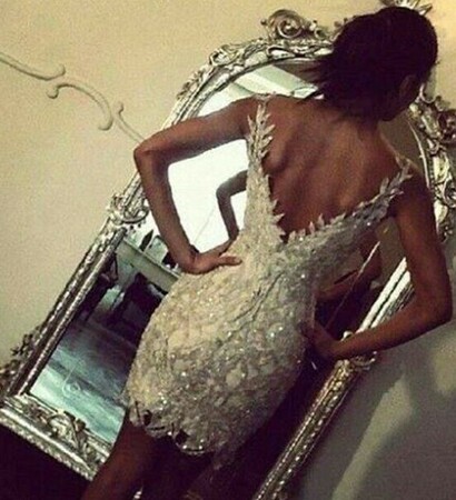 white, sparkly and dress