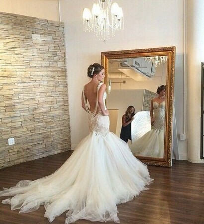 fashion, back and wedding dress