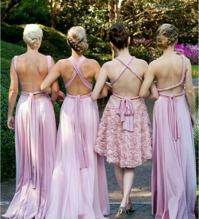 pink, purple and bridemaids
