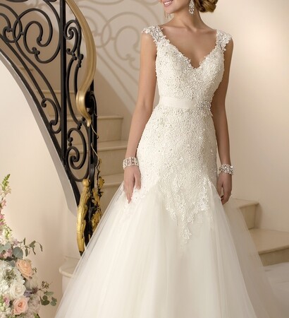 fashion, wedding gown and lace dress