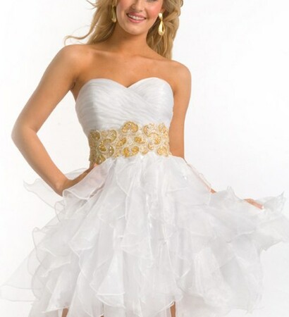 ruffles, dress and white