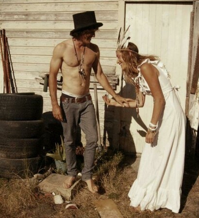 feathers, top hat and boho