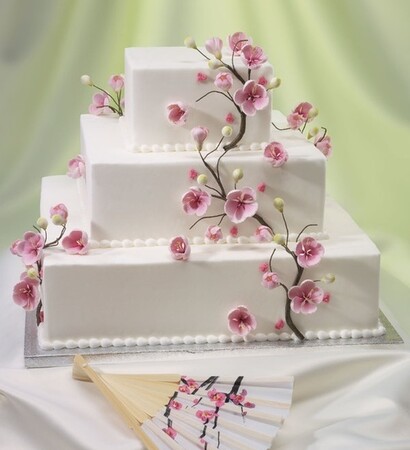 cake, orchard and flowers