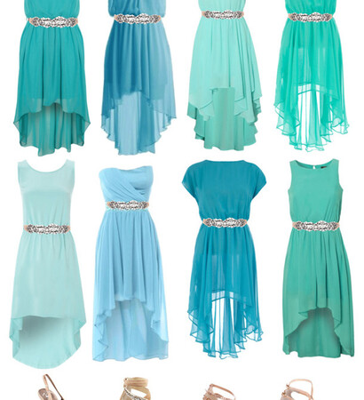 beautiful dresses!, heels and turquoise